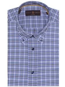 Blue and White Plaid Derby Classic Fit Sport Shirt | Robert Talbott Sport Shirts Collection  | Sam's Tailoring Fine Men Clothing