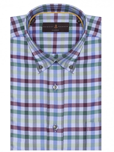 Multi-Color Twill Plaid Derby Classic Sport Shirt | Robert Talbott Sport Shirts Collection  | Sam's Tailoring Fine Men Clothing