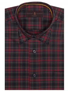 Red, Navy, Yellow and Green Plaid Classic Sport Shirt | Robert Talbott Sport Shirts Collection  | Sam's Tailoring Fine Men Clothing