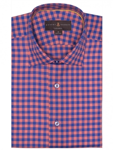 Blue and Orange Twill Check Crespi IV Tailored Sport Shirt | Robert Talbott Sport Shirts Collection  | Sam's Tailoring Fine Men Clothing