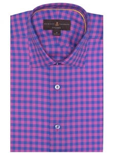 Pink and Blue Twill Check Crespi IV Tailored Sport Shirt | Robert Talbott Sport Shirts Collection  | Sam's Tailoring Fine Men Clothing