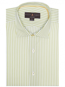 Lime and White Stripe Crespi IV Tailored Sport Shirt | Robert Talbott Sport Shirts Collection  | Sam's Tailoring Fine Men Clothing