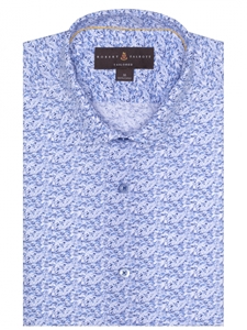 White and Blue Over Print Crespi IV Tailored Sport Shirt | Robert Talbott Sport Shirts Collection  | Sam's Tailoring Fine Men Clothing