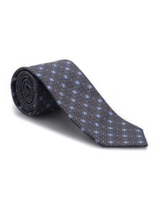 Black, Sky & White Carmel Print Best of Class Tie | Best of Class Ties Collection | Sam's Tailoring Fine Men Clothing