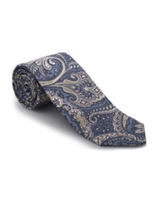 Blue, Brown & White Carmel Print Best of Class Tie | Best of Class Ties Collection | Sam's Tailoring Fine Men Clothing