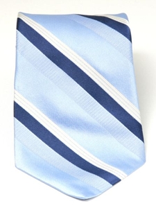 Hart Schaffner Marx Sky Broad Stripe Silk Tie 3055 - Ties | Sam's Tailoring Fine Men's Clothing