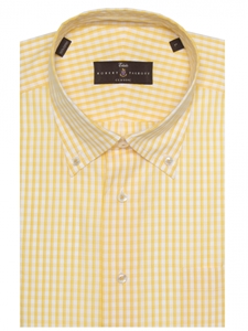 Yellow Poplin Check Estate Sutter Classic Dress Shirt | Robert Talbott Dress Shirts Collection | Sam's Tailoring Fine Men Clothing