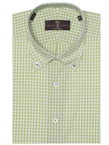 Lime and White Check Estate Tailored Dress Shirt | Robert Talbott Dress Shirts Collection | Sam's Tailoring Fine Men Clothing