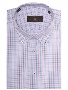 Blue, Pink, Grey & White Plaid Estate Classic Dress Shirt | Robert Talbott Dress Shirts Collection | Sam's Tailoring Fine Men Clothing