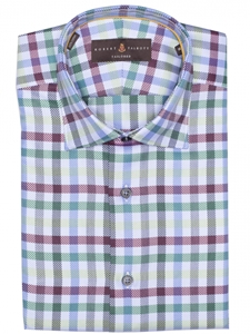 Green, Wine & White Crespi IV Tailored Sport Shirt | Sport Shirts Collection | Sams Tailoring Fine Men Clothing