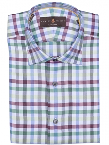 Green, Wine & White Crespi IV Tailored Sport Shirt | Sport Shirts Collection | Sams Tailoring Fine Men Clothing