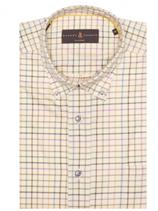 Multi-Color Check with Twill Herringbone Classic Sport Shirt | Sport Shirts Collection | Sams Tailoring Fine Men Clothing