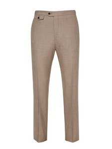 Tan Soft Luxe Flat Front Trouser | Hickey Freeman Men's Collection | Sam's Tailoring Fine Men Clothing