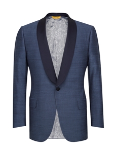 Slate Blue Shawl Collar Formal Jacket | Hickey Freeman Men's Collection | Sam's Tailoring Fine Men Clothing