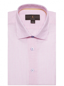 White & Pink Stripe Crespi IV Tailored Sport Shirt | Sport Shirts Collection | Sams Tailoring Fine Men Clothing