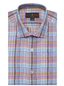 Brown, Blue & Green Plaid Crespi IV Tailored Sport Shirt | Sport Shirts Collection | Sams Tailoring Fine Men Clothing