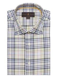 Navy, Green & White Plaid Crespi IV Tailored Sport Shirt | Sport Shirts Collection | Sams Tailoring Fine Men Clothing