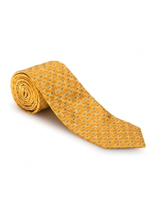 Yellow & Blue Blue Neat Carmel Print Best of Class Tie | Best of Class Ties Collection | Sam's Tailoring Fine Men Clothing