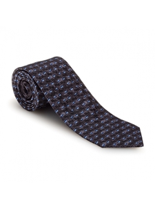 Black & Blue Blue Neat Carmel Print Best of Class Tie | Best of Class Ties Collection | Sam's Tailoring Fine Men Clothing