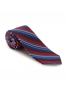 Red, Blue & Navy Stripe Academy Best of Class Tie | Best of Class Ties Collection | Sam's Tailoring Fine Men Clothing