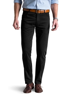 Black Diego Satin Swing Pocket Chino | Meyer Swing Pockets | Sam's Tailoring Fine Men Clothing