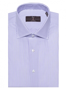 Iris and White Summer Lux Twill Stripe Dress Shirt | Robert Talbott Fall Dress Collection | Sam's Tailoring Fine Men Clothing