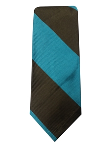 Robert Talbott Brown And Teal Studio Stripe 7 Fold Sudbury Tie 321123-09|Sam's Tailoring Fine Men's Clothing