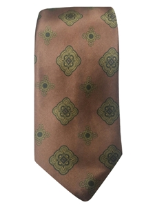 Robert Talbott Rust With Golden Floral Pattern Estate Ambassador Tie 321123-46|Sam's Tailoring Fine Men's Clothing