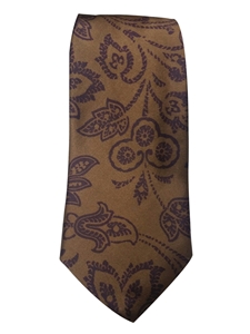 Robert Talbott Golden With Floral Design Estate Ambassador Tie 321123-48|Sam's Tailoring Fine Men's Clothing