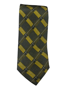 Robert Talbott Green With Yellow Studio Stripe Estate Ambassador Tie 321123-49|Sam's Tailoring Fine Men's Clothing