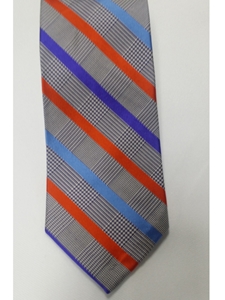 Robert Talbott Grey,Orange And Purple Studio Stripe 7 Fold Sudbury Tie 321123-67|Sam's Tailoring Fine Men's Clothing