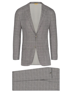 Black/White Plaid Tasmanian Stretch Wool Fall Suit | Hickey Freeman Suit's Collection | Sam's Tailoring Fine Men Clothing