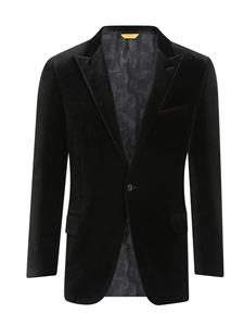 Black Stretch Velvet Peal Labels Dinner Jacket | Hickey Freeman Jackets Collection | Sam's Tailoring Fine Men Clothing