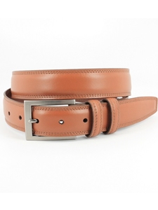 Tan Italian Aniline Leather Lined Belt | Torino leather Fine Belts | Sam's Tailoring Fine Men Clothing