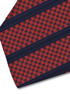 Red and Navy Sartorial Silk Tie | Italo Ferretti Spring Summer Collection | Sam's Tailoring