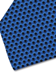 Blue and Black Diamond Sartorial Silk Tie | Italo Ferretti Spring Summer Collection | Sam's Tailoring