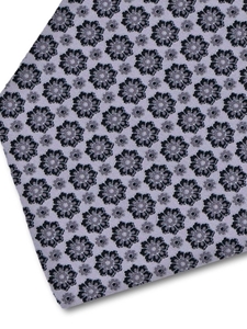 Grey & Black Floral Sartorial Silk Tie | Italo Ferretti Fine Ties Collection | Sam's Tailoring