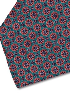 Sea Green & Blue Floral Sartorial Silk Tie | Italo Ferretti Fine Ties Collection | Sam's Tailoring