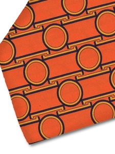 Orange and Navy Sartorial Silk Tie | Italo Ferretti Fine Ties Collection | Sam's Tailoring