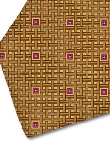 Brown, Tan & Pink Sartorial Silk Tie | Italo Ferretti Fine Ties Collection | Sam's Tailoring