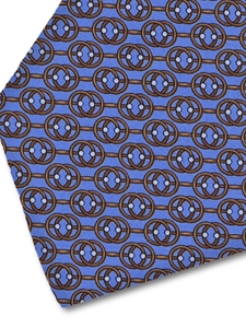 Sky Blue & Brown Sartorial Silk Tie | Italo Ferretti Fine Ties Collection | Sam's Tailoring