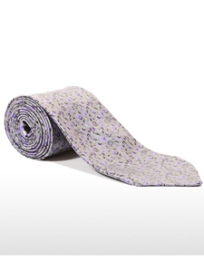 Gray and Lilac Patterned Tailored Silk Tie | Italo Ferretti Fine Ties Collection | Sam's Tailoring