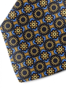 Tan, Blue & Navy Sartorial Silk Tie | Italo Ferretti Ties Collection | Sam's Tailoring Fine Men Clothing