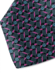 Sea Gree & Pink Sartorial Silk Tie | Italo Ferretti Ties Collection | Sam's Tailoring Fine Men Clothing