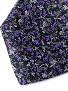 Black, White & Lavender Sartorial Silk Tie | Italo Ferretti Ties Collection | Sam's Tailoring Fine Men Clothing