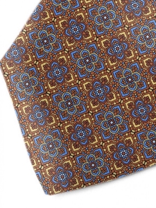 Yellow and Blue Floral Sartorial Silk Tie | Italo Ferretti Ties Collection | Sam's Tailoring Fine Men Clothing