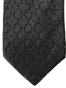 Black With Black Strass Sartorial Silk Tie | Italo Ferretti Luxury Ties | Sam's Tailoring Fine Men Clothing