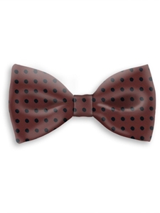 Wine With Black Dots Sartorial Handmade Silk Bow Tie | Bow Ties Collection | Sam's Tailoring Fine Men Clothing