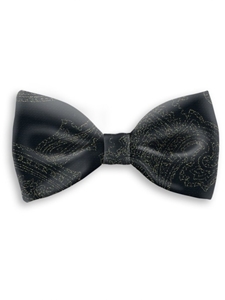 Black With Gold Paisley Sartorial Handmade Silk Bow Tie | Bow Ties Collection | Sam's Tailoring Fine Men Clothing