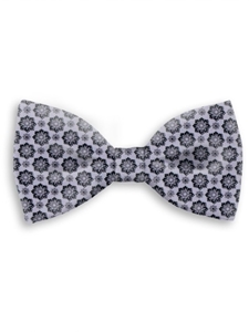 Grey & Black Floral Sartorial Handmade Silk Bow Tie | Bow Ties Collection | Sam's Tailoring Fine Men Clothing